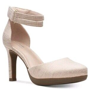 Clarks Originals Womens Ambyr-Skip High Heel Shoes Size 9.5  Blush Pnk Metallic